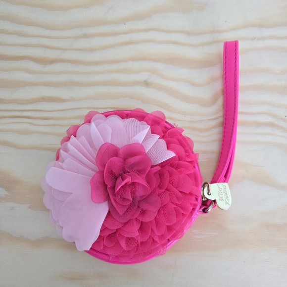 Betsey Johnson Handbags - Betsey Johnson Pink Circle Floral Wristlet Coin Purse